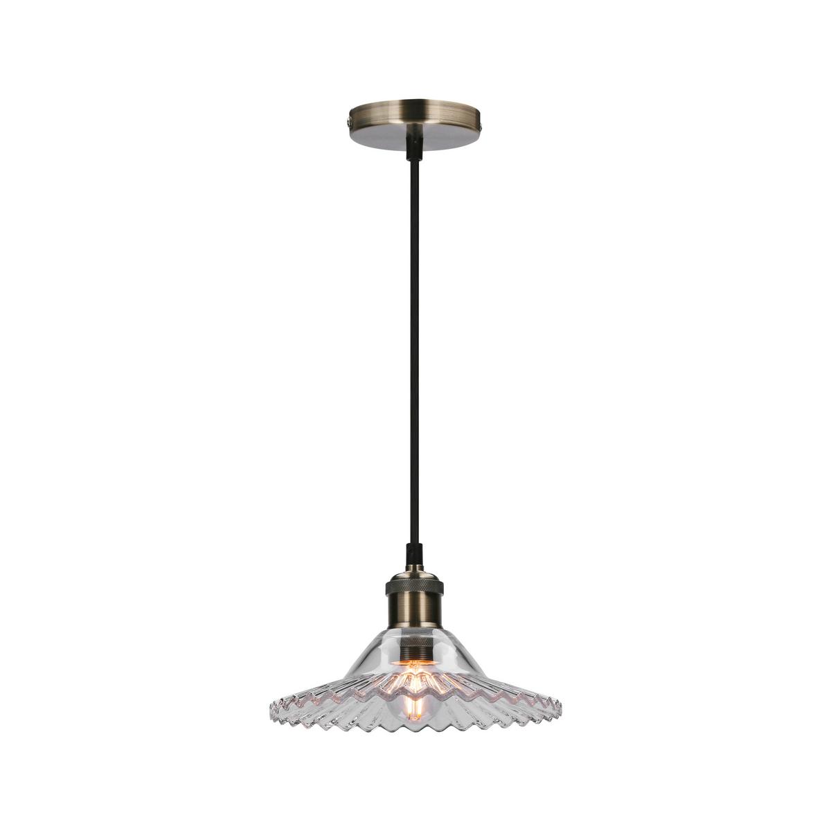 Pendelleuchte 50101273 Geneva - Schwarz, KONVENTIONELL, Glas/Metall (21.5/21.5/90cm)
