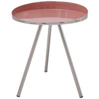 Beistelltisch Morrison 725 Rosa/Silberfarben B: 41 cm - Silberfarben/Rosa, Design, Metall (41/47cm) - Kayoom
