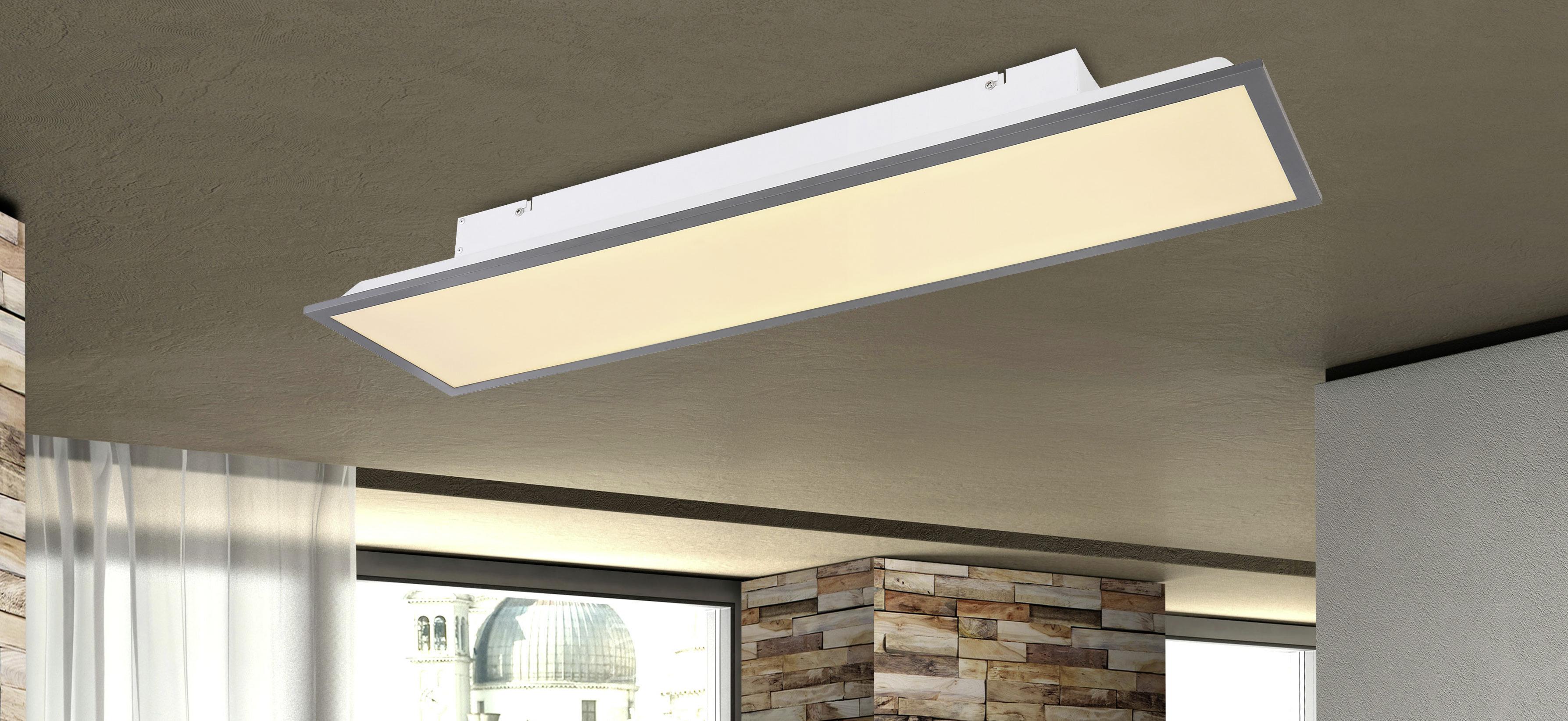 LED-Deckenleuchte Ina L: 80 cm - Opal/Graphitfarben, MODERN, Kunststoff/Metall (80/20/7,5cm)