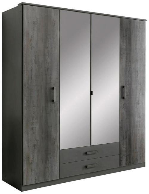 Skriňa s otočnými dverami Steel, šírka 180 cm - grafitová, Konventionell, kompozitné drevo/plast (180/199/58cm) - Mömax