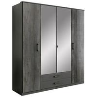 Skriňa s otočnými dverami Steel, šírka 180 cm - grafitová, Konventionell, kompozitné drevo/plast (180/199/58cm) - Mömax