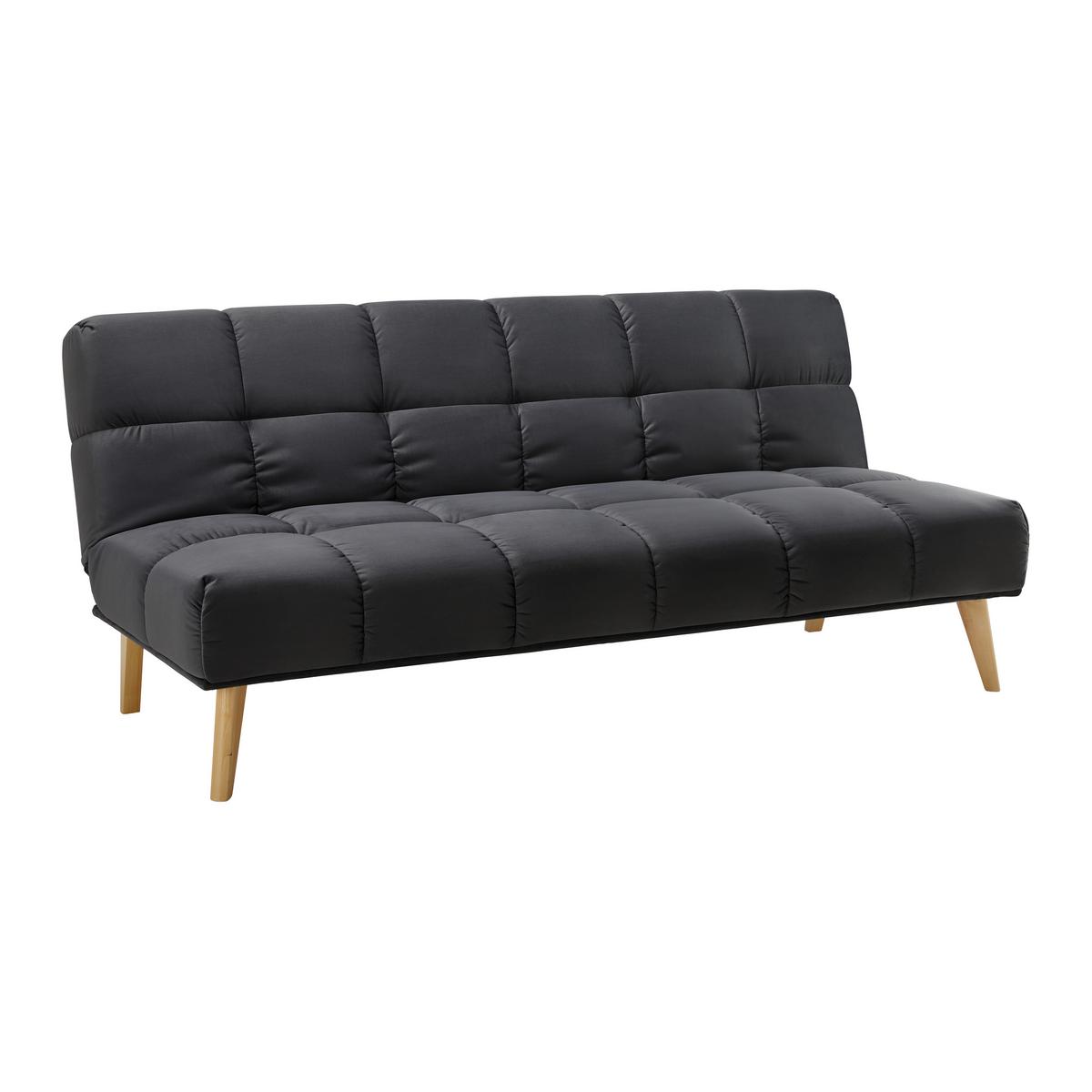 Rozkladacia pohovka ALVA, čierna - čierna/prírodná farba, Modern, drevo/textil (185/80/88cm) - Bessagi Home