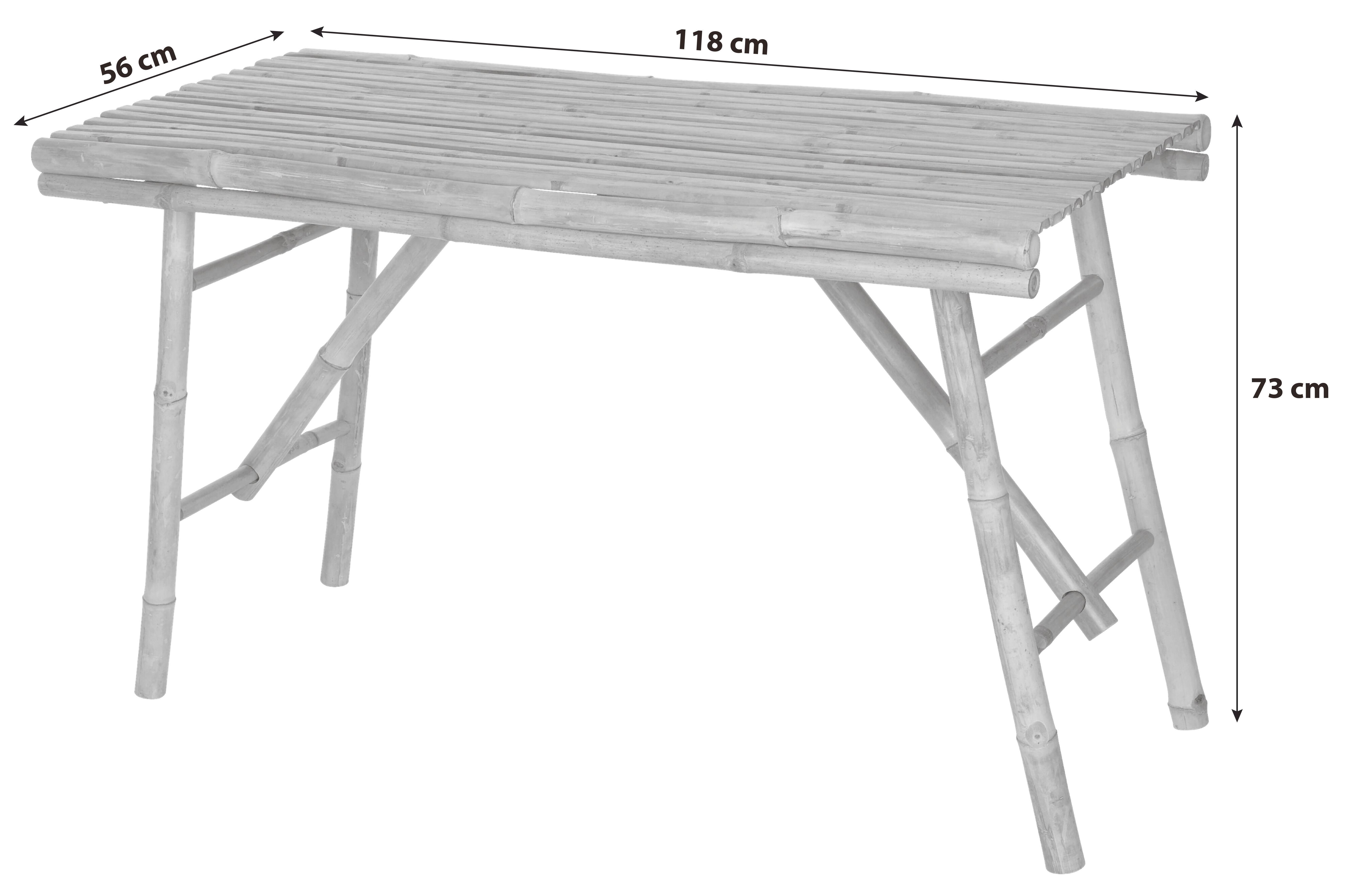 Gartentisch Bambus L 118 Cm - Naturfarben, Basics, Holz (118/73/56cm)