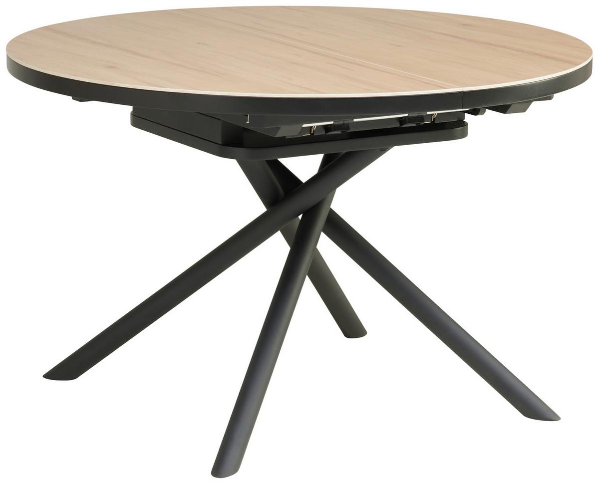 Esstisch Tuana - Bernsteinfarben/Schwarz, LIFESTYLE, Keramik/Holzwerkstoff (120-160/120/76cm) - MID.YOU