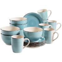Frühstücksset Türkis Lumaca Für 6 Personen, 18tlg. - Türkis, Basics, Keramik - Mäser