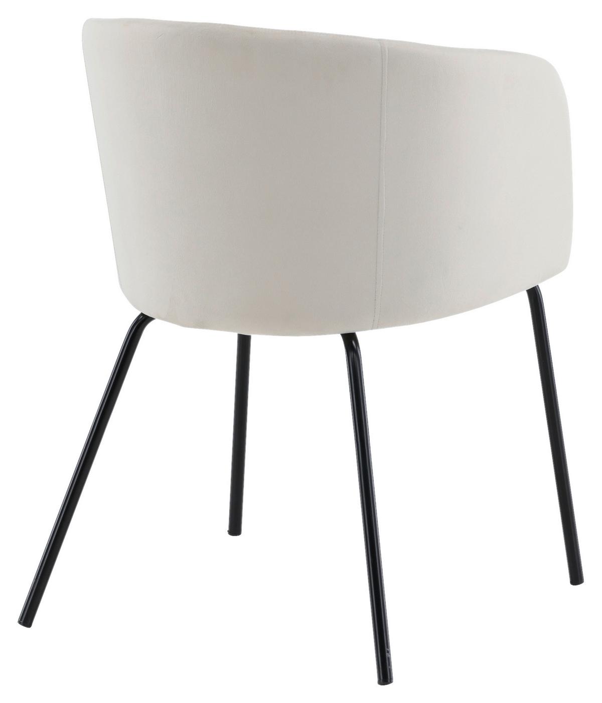 Armlehnstuhl Berit - Beige/Schwarz, Design, Holz/Textil (55/78/55cm) - Livetastic