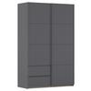 Schwebetürenschrank Stoke Grau/grau-Metallic B: 131 Cm - Grau, MODERN, Holzwerkstoff (131/210/59cm) - Rauch Möbel