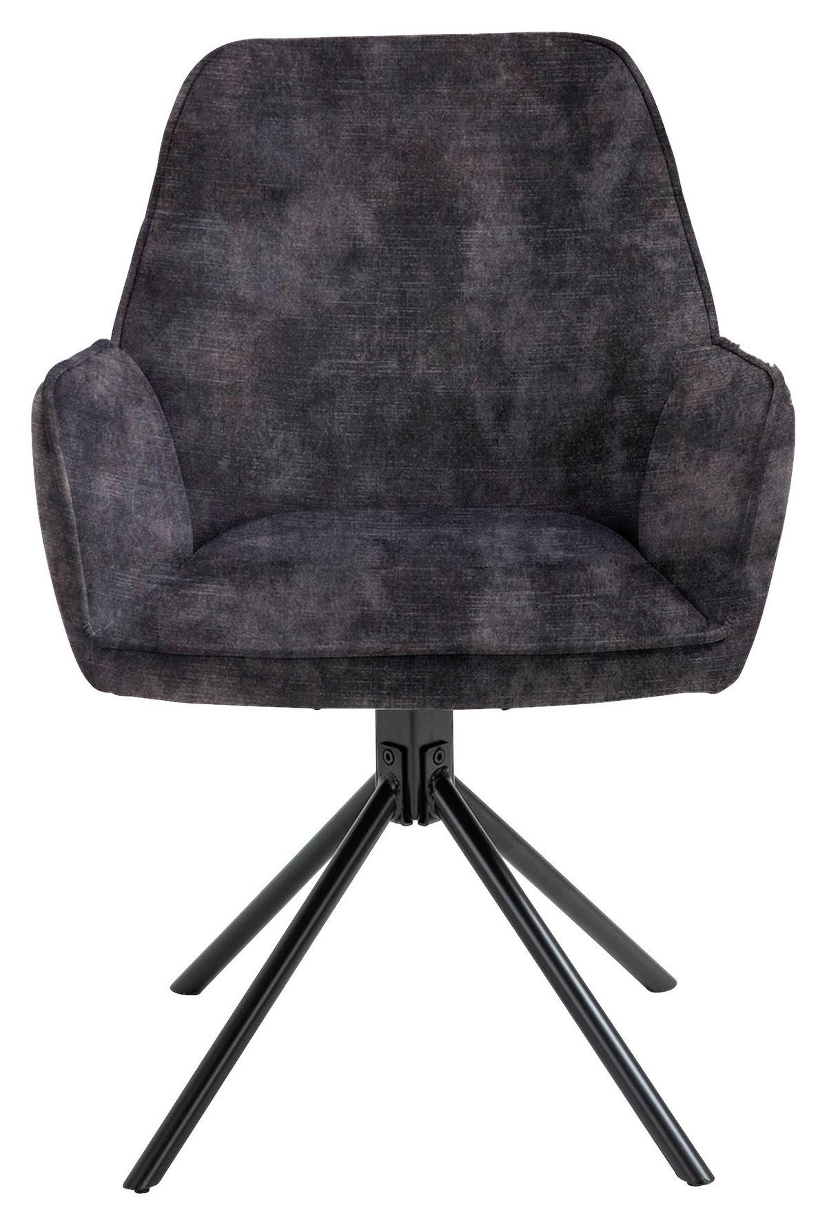 Stuhl-set Blair - Anthrazit/Schwarz, MODERN, Textil/Metall (57/89/61cm) - MID.YOU