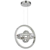 Hängeleuchte Neil Kristallglas - Klar/Chromfarben, Design, Glas/Metall (50/40/120cm) - Globo