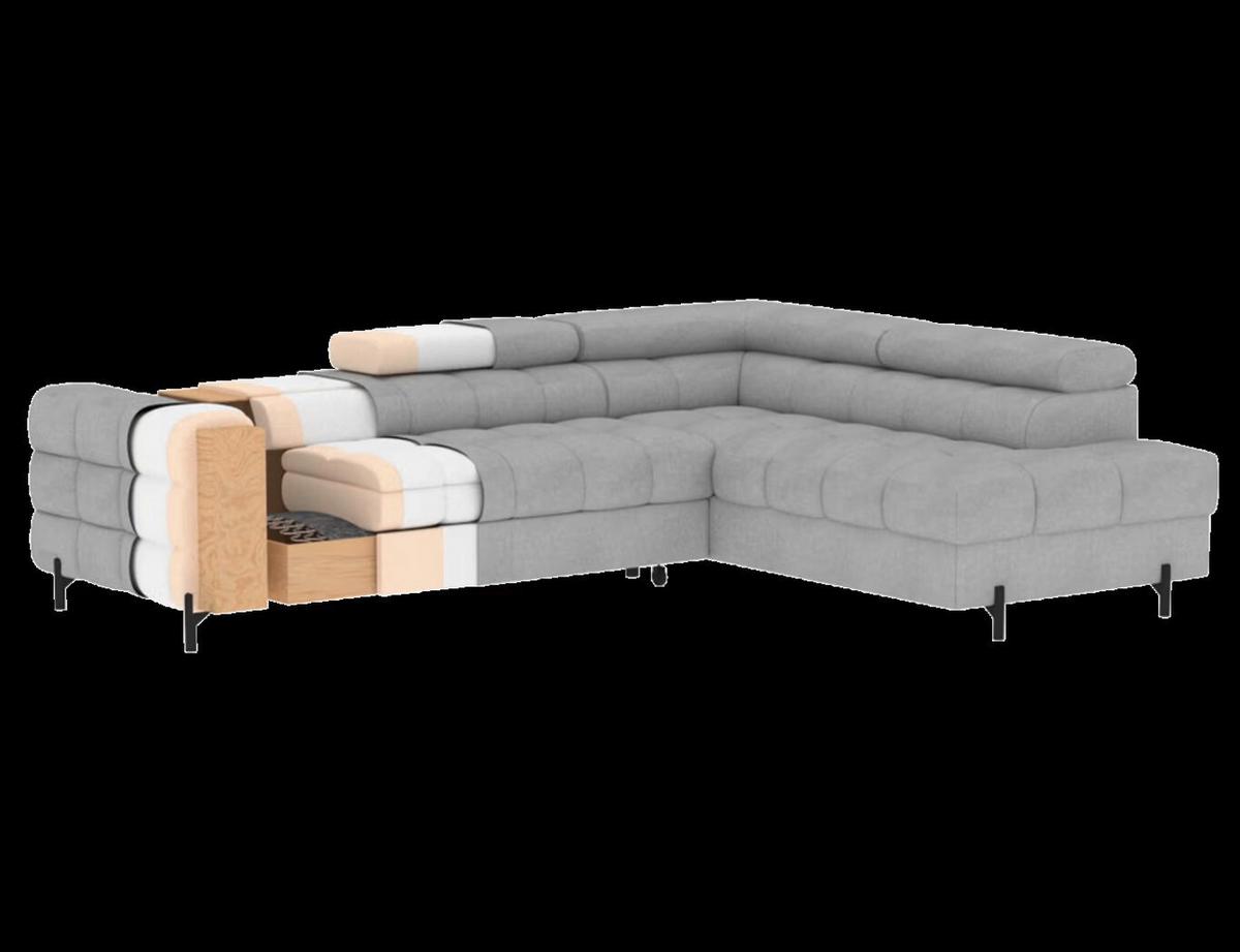 Ecksofa Ferucce Beige S: 276x200 Cm - Beige/Schwarz, Design, Textil (276/200cm) - MID.YOU