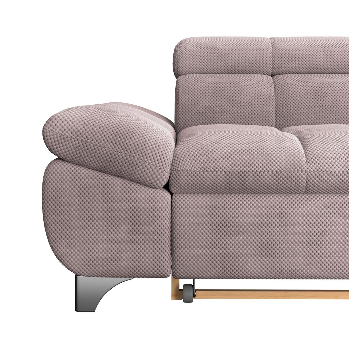 Ecksofa mit Schlaffunktion Gemini Rosa Chenille - Chromfarben/Rosa, KONVENTIONELL, Textil (312/234cm)