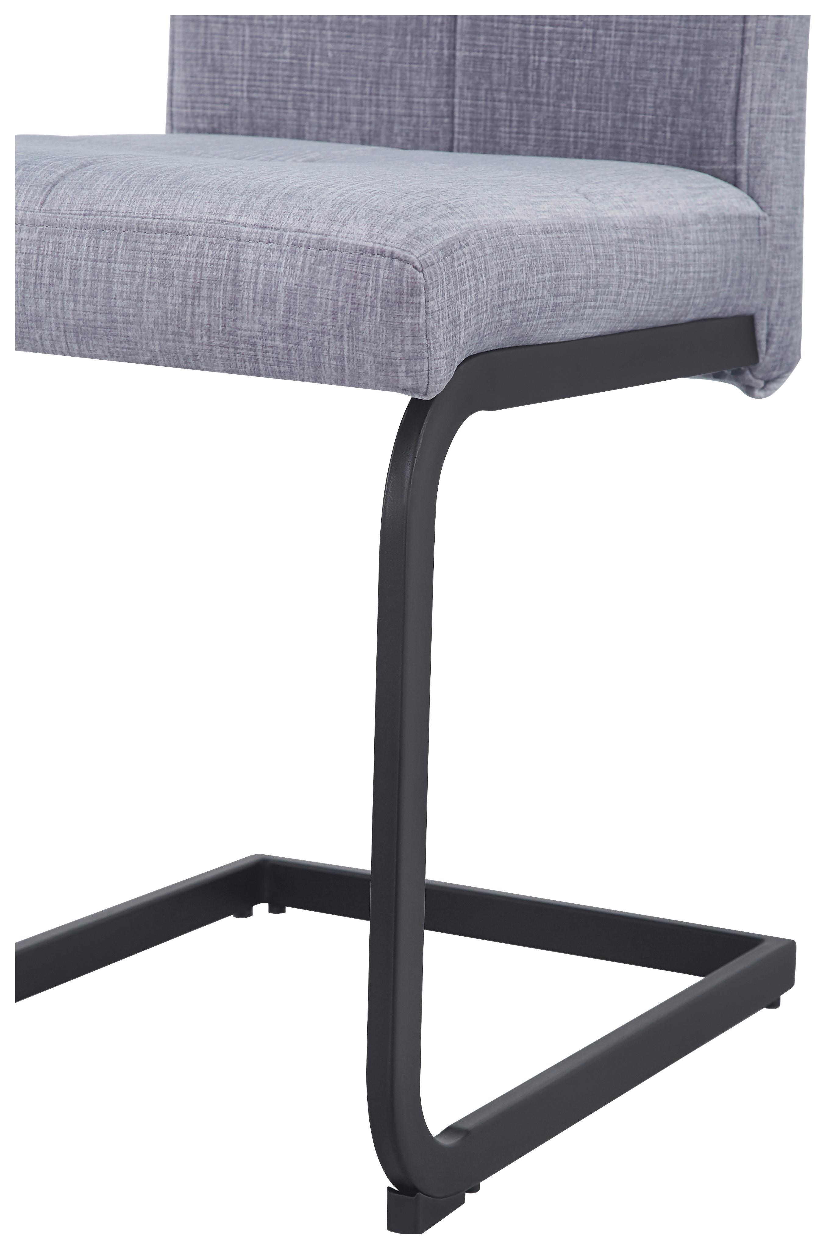 Schwingstuhl Tilos Samt Hellgrau, B: 41 Cm - Hellbraun/Schwarz, KONVENTIONELL, Textil/Metall (41/98/55cm) - MID.YOU