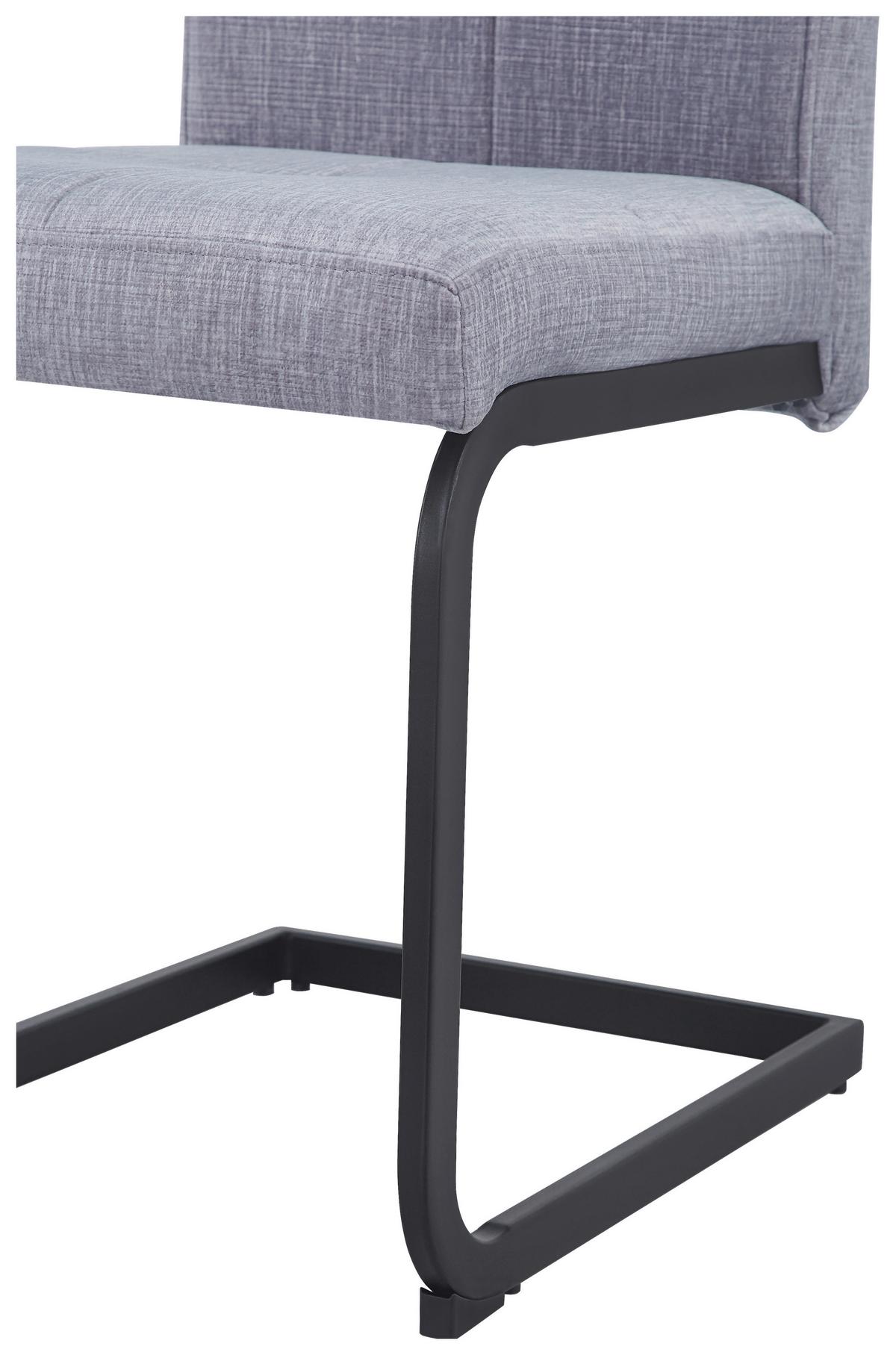 Schwingstuhl Tilos Samt Hellgrau, B: 41 Cm - Hellbraun/Schwarz, KONVENTIONELL, Textil/Metall (41/98/55cm) - MID.YOU