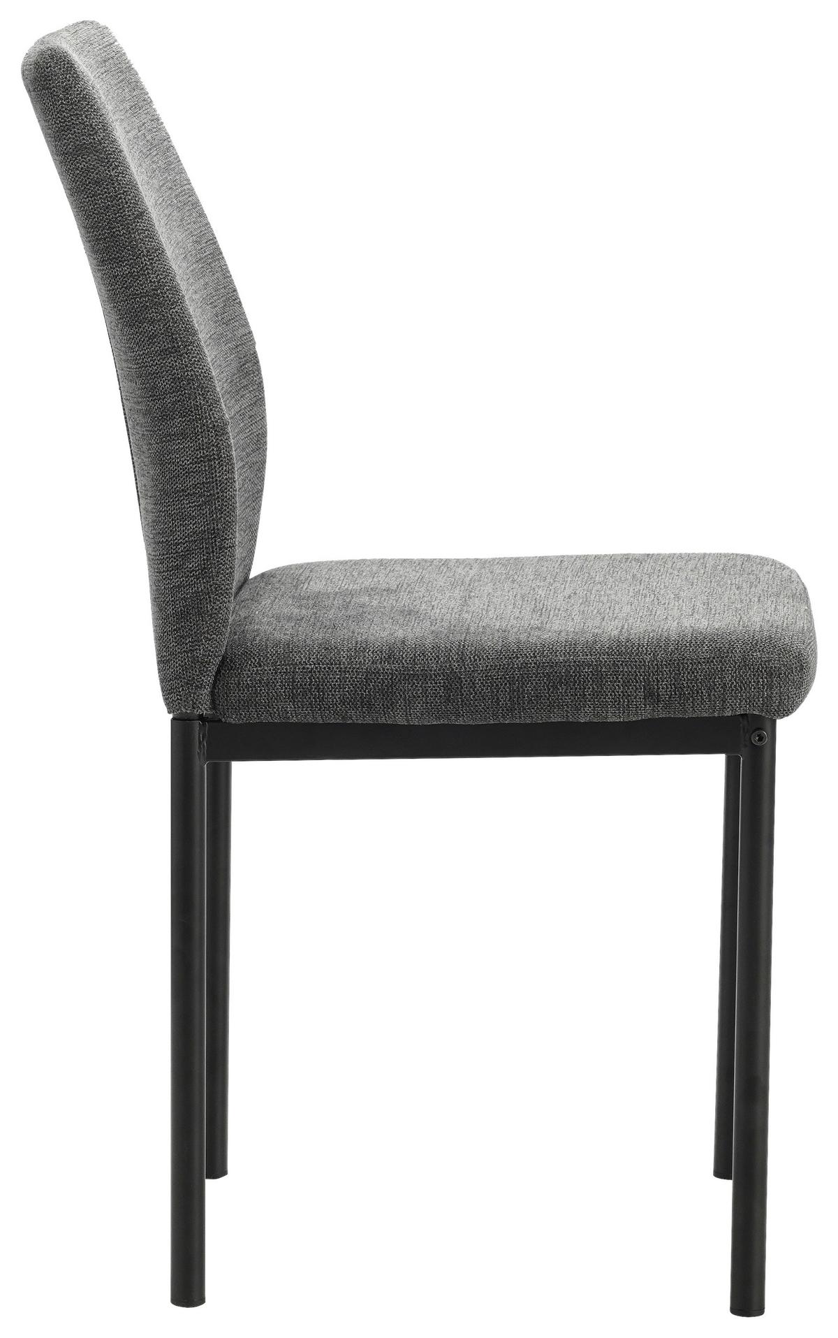 Stuhl Stella Anthrazit Gepolstert - Anthrazit/Schwarz, MODERN, Textil/Metall (44/90/56cm) - P & B