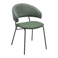 Jedálenská stolička ELLA zelená - čierna/zelená, Modern, kov/drevo (53/79/61cm) - Bessagi Home