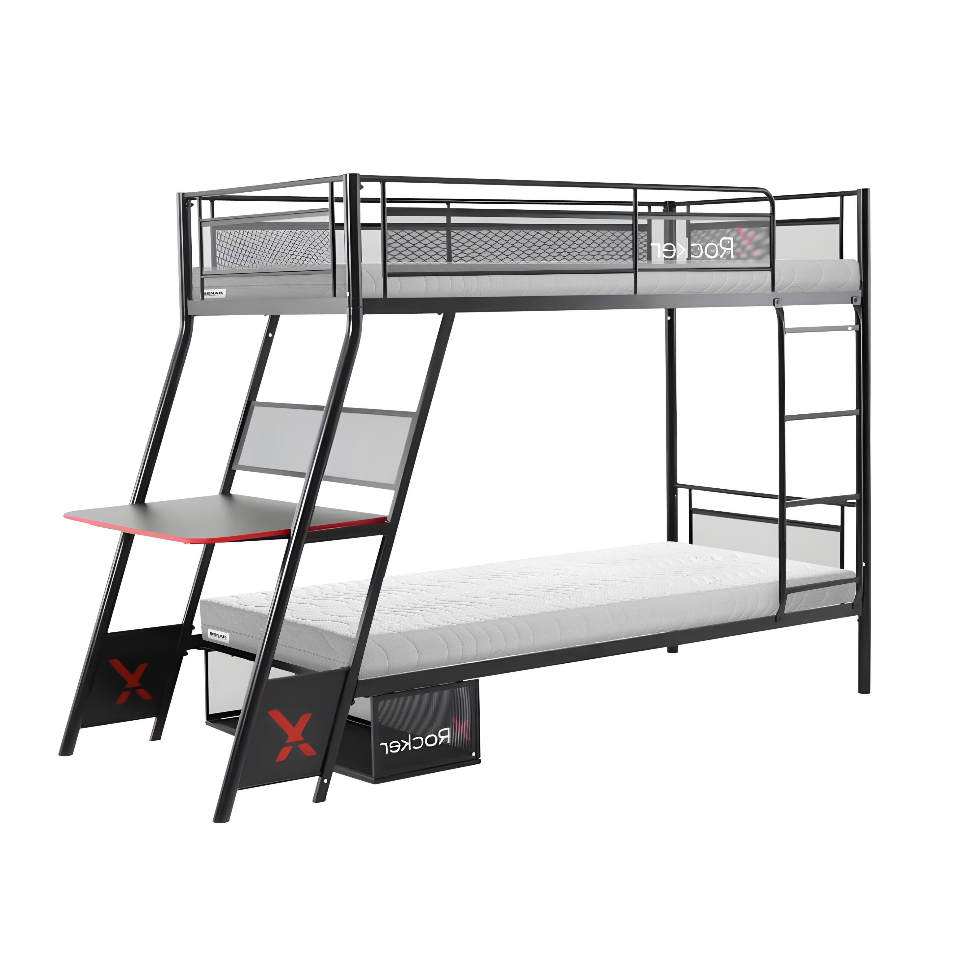 Etagenbett Armada Dual 90x190 cm Schwarz - Schwarz, MODERN, Holzwerkstoff/Metall (90/190cm) - X Rocker