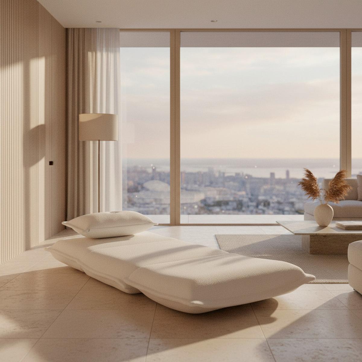 Rozkládací křeslo TAMARA, bílé buklé, max. 120 kg - bílá, Moderní, kov/textil (82/31/69cm) - Bessagi Home