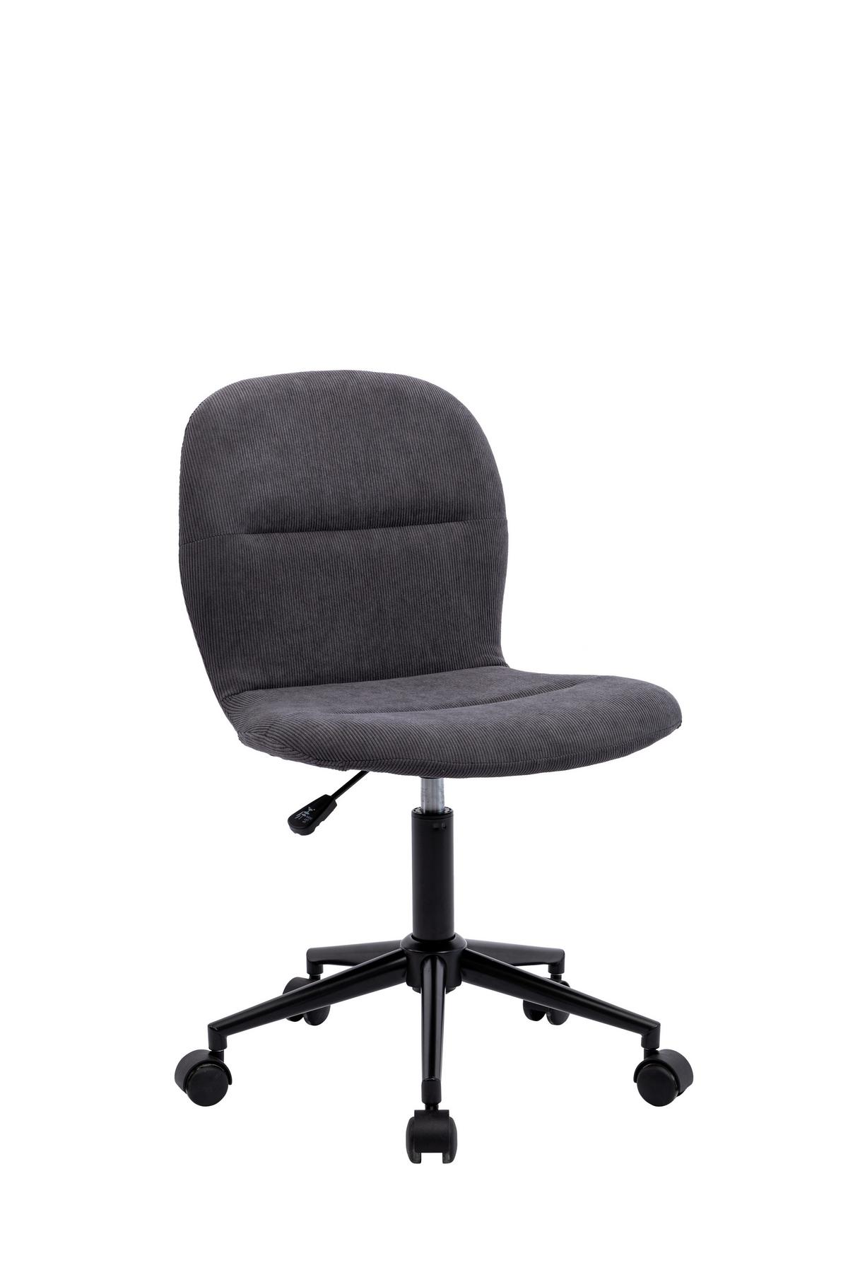 Otočná židle KLARA - šedá/černá, Moderní, kov/textil (43/93/52cm)