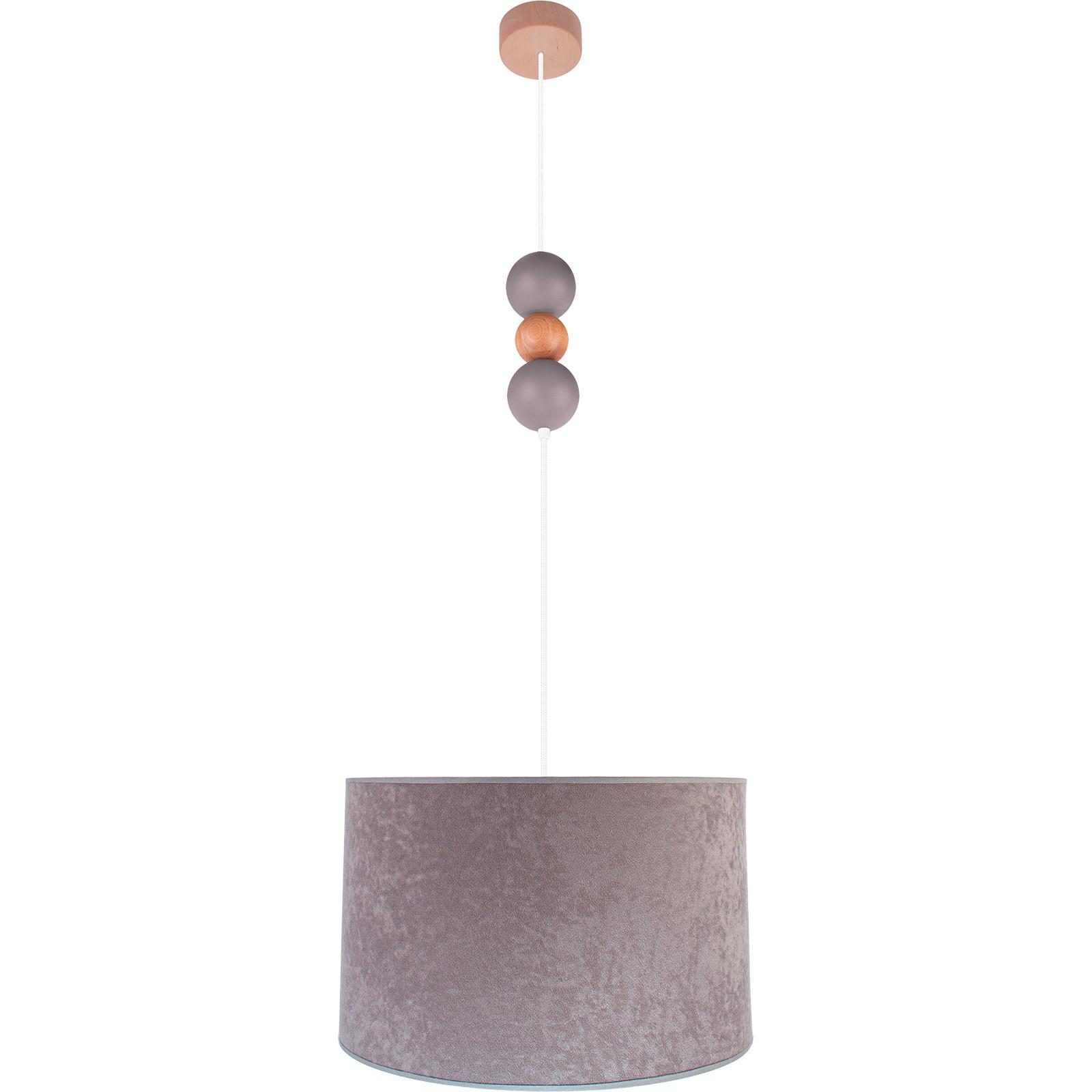 Hängeleuchte 8553212 Pendel Bolla 40 - Grau - Naturfarben/Grau, Basics, Holz (40/110cm)