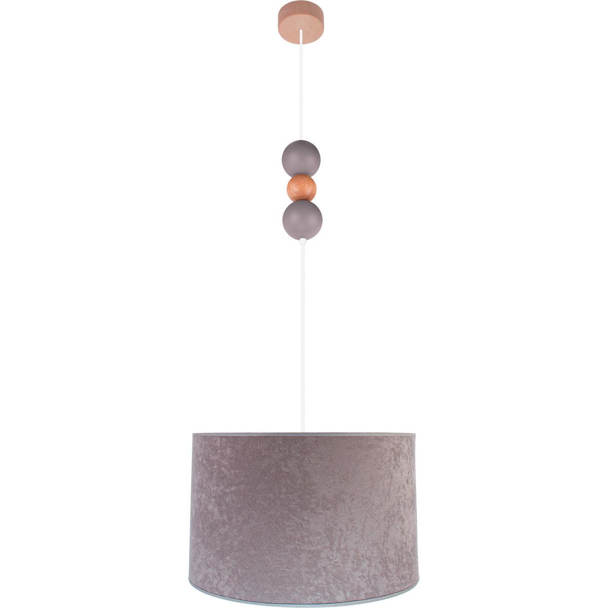 Hängeleuchte 8553212 Pendel Bolla 40 - Grau - Naturfarben/Grau, Basics, Holz (40/110cm)