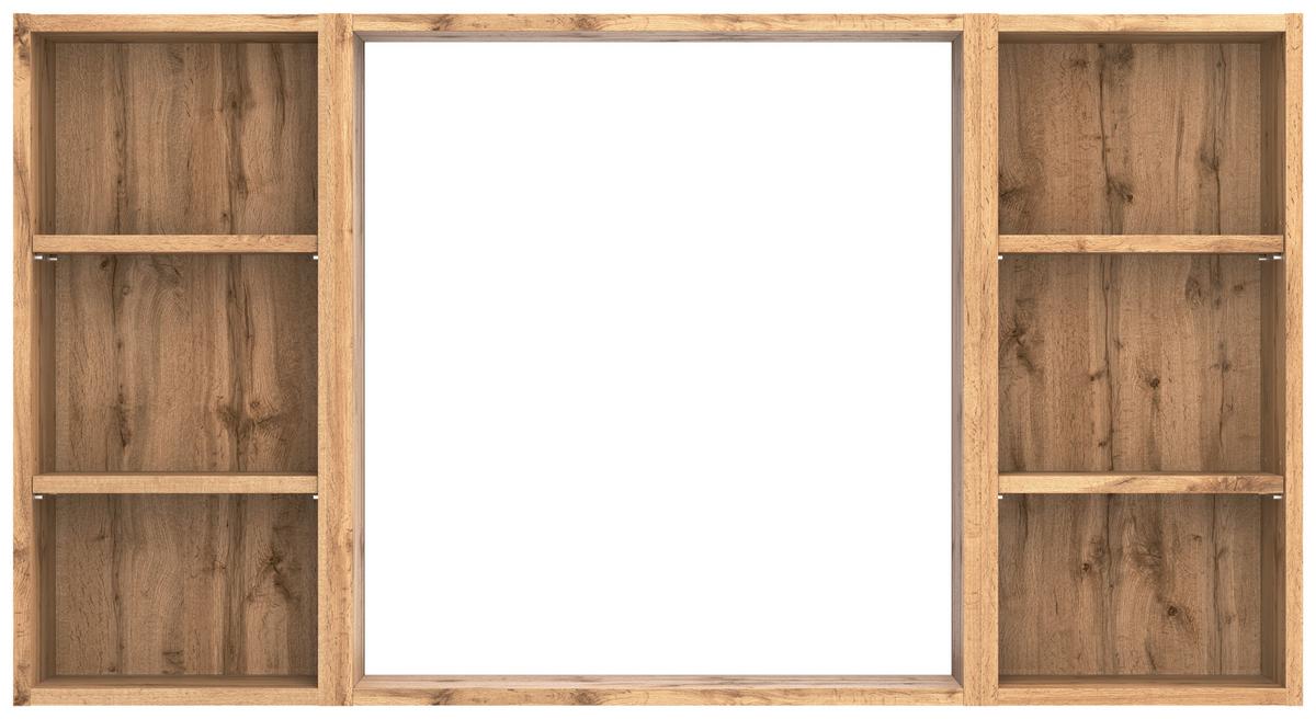 Wandspiegel Arosa Rechteckig 120x64 cm Holzrahmen - Eiche Wotan, MODERN, Glas/Holzwerkstoff (120/64/18cm) - Held