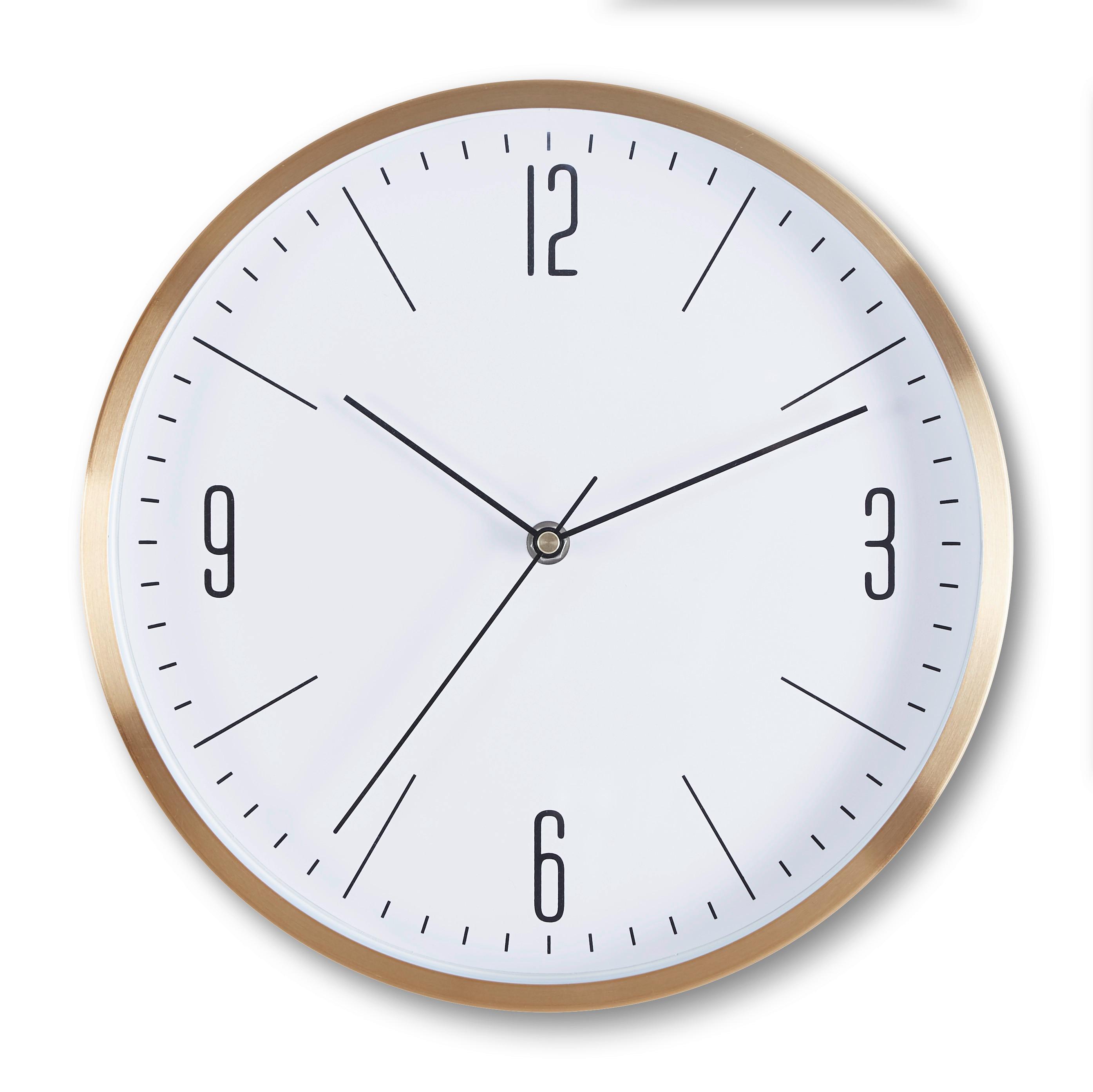 NÁSTĚNNÉ HODINY Jesper, ca. 30x4cm - barvy zlata, Moderní, kov/sklo (30,5/30,5/4cm) - Mömax