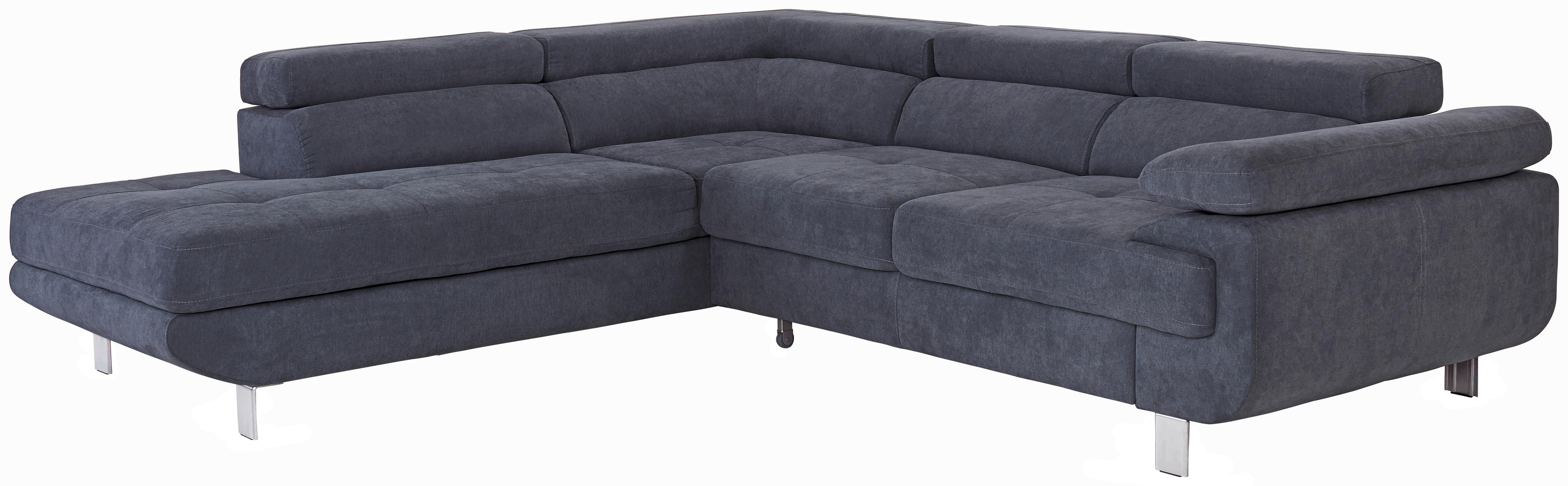 Ecksofa Mit Schlaffunktion + Bettkasten Savona, Webstoff - Blaugrau, MODERN, Textil (230/270cm) - Ondega