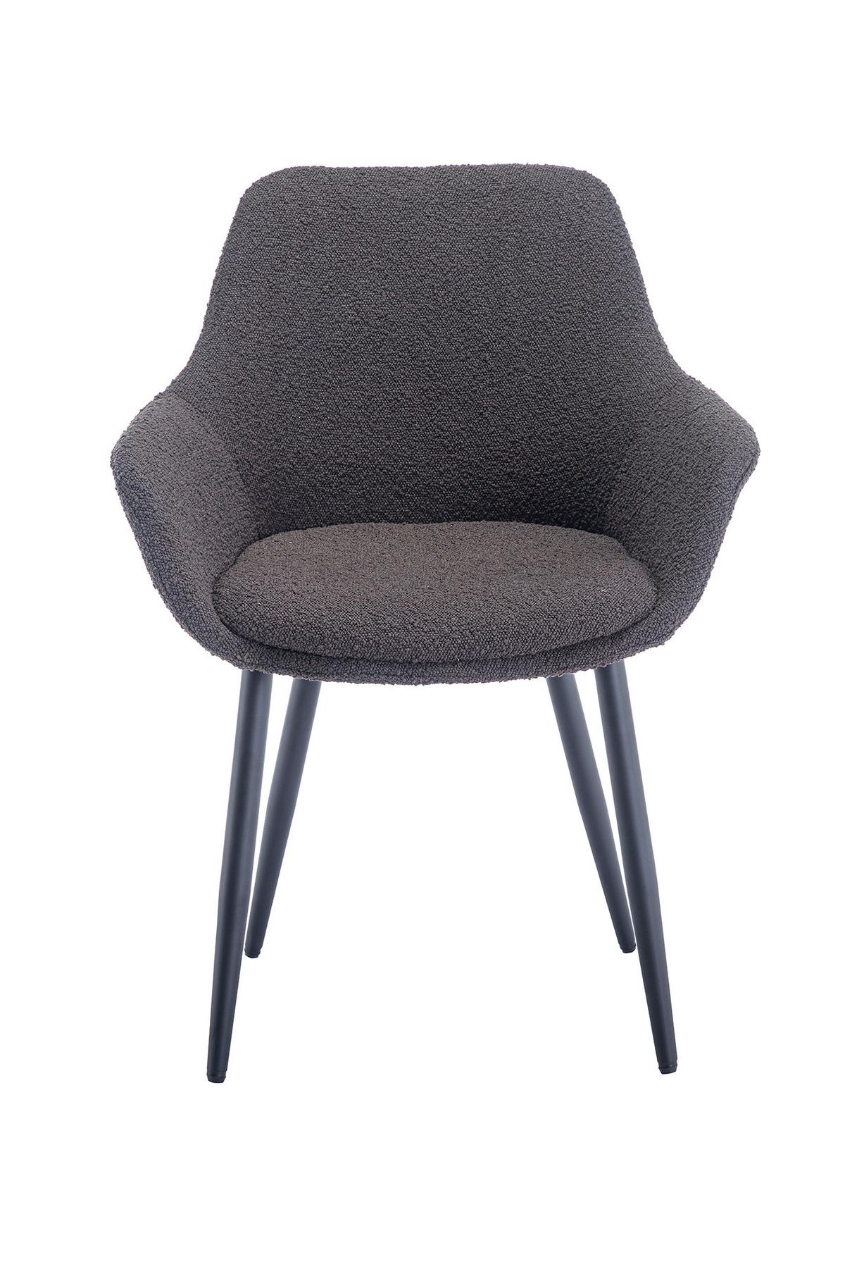 Stuhl-Set Anthrazit B: 64 cm - Anthrazit/Schwarz, MODERN, Textil/Metall (64/86/59cm) - Livetastic