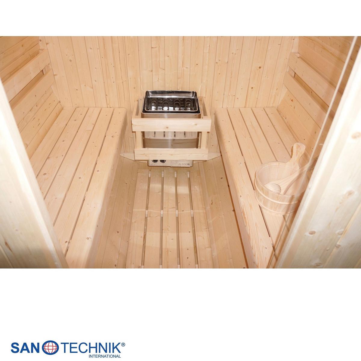 Saunafass Bergen Bergen Fichtefarben B: 189 cm - Fichtefarben, KONVENTIONELL, Glas/Holz (194,8/220/191,5cm) - Sanotechnik