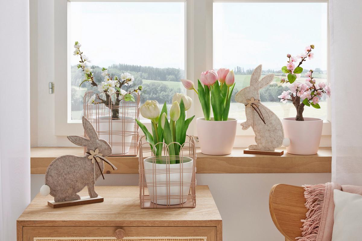 Umelá rastliny Čerešňa Bonsai, V:32cm - čierna/zelená, Basics, plast (32cm) - Modern Living