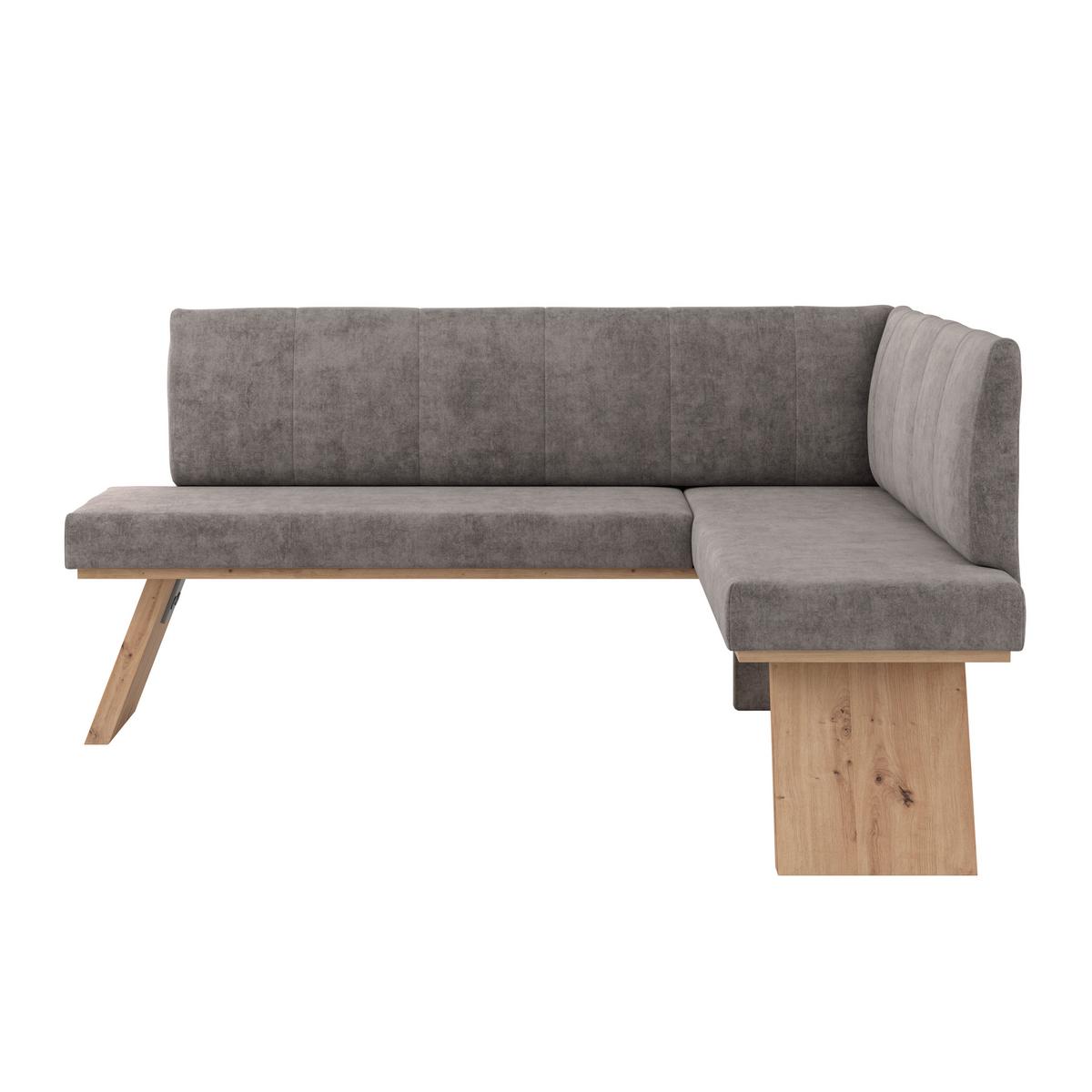 Eckbank Emma Ii Webstoff Grau, B: 160 Cm - Eichefarben/Grau, KONVENTIONELL, Holzwerkstoff/Textil (160/140cm)