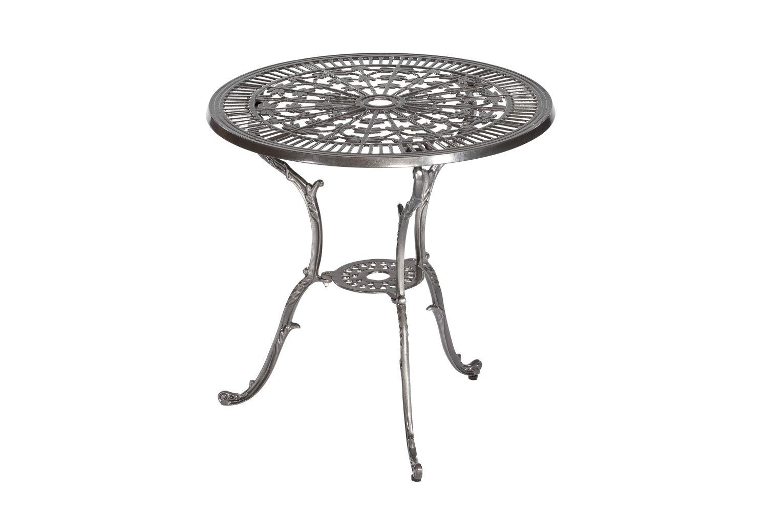 Gartentisch Lugano Metall Ø 70 cm - Graphitfarben, ROMANTIK / LANDHAUS, Metall (70/70/68cm) - Gardenson