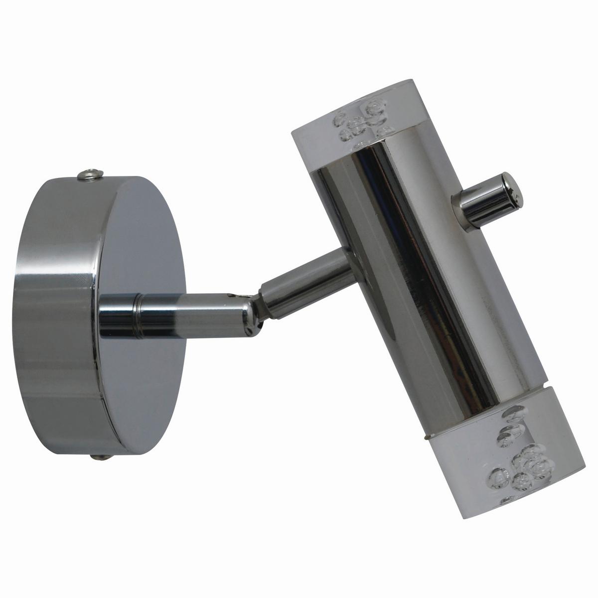 Strahler Garda 1-flammig Ø 12 Cm - Klar/Chromfarben, Basics, Kunststoff/Metall (12/15,50cm) - Näve