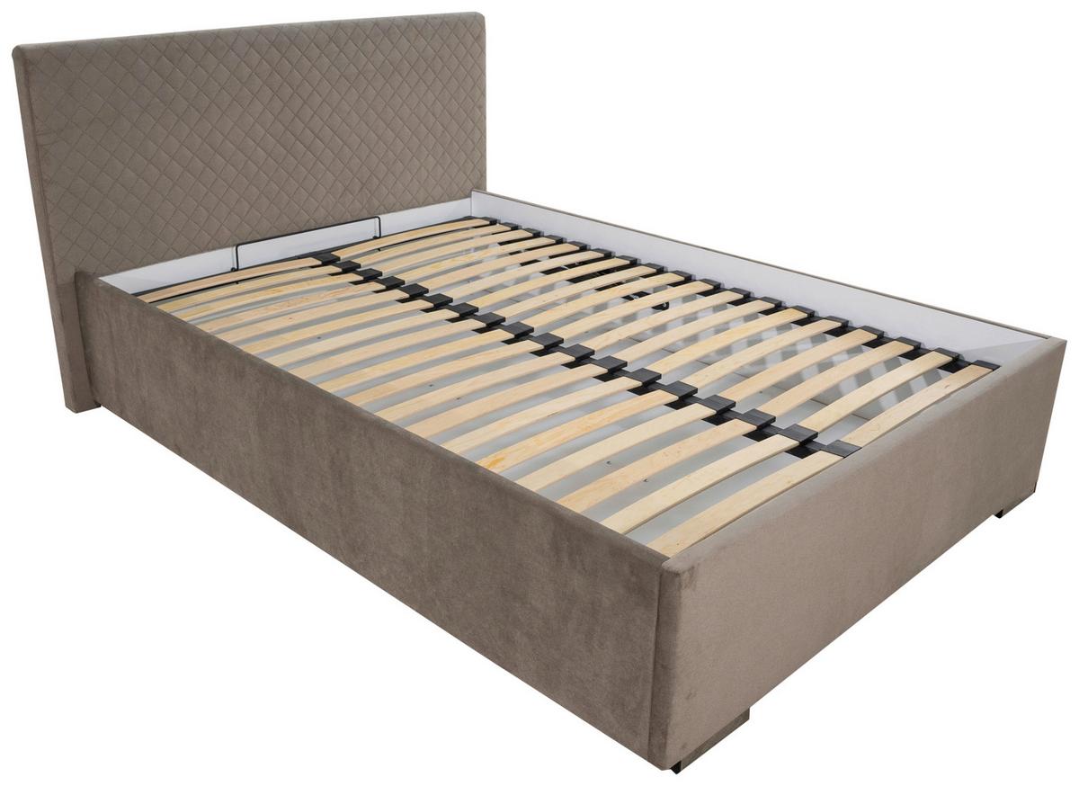 Polsterbett Mit Bettkasten 120x200 Cm Syntia - Chromfarben/Beige, MODERN, Holz/Textil (120/200cm) - MID.YOU