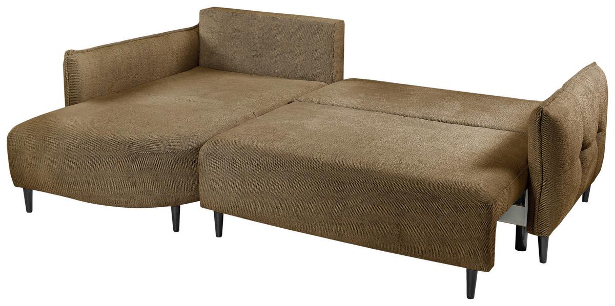 Ecksofa Sycyllia Goldfarben/Schwarz, 165 cm - Goldfarben/Schwarz, Design, Textil (165/244cm) - MID.YOU