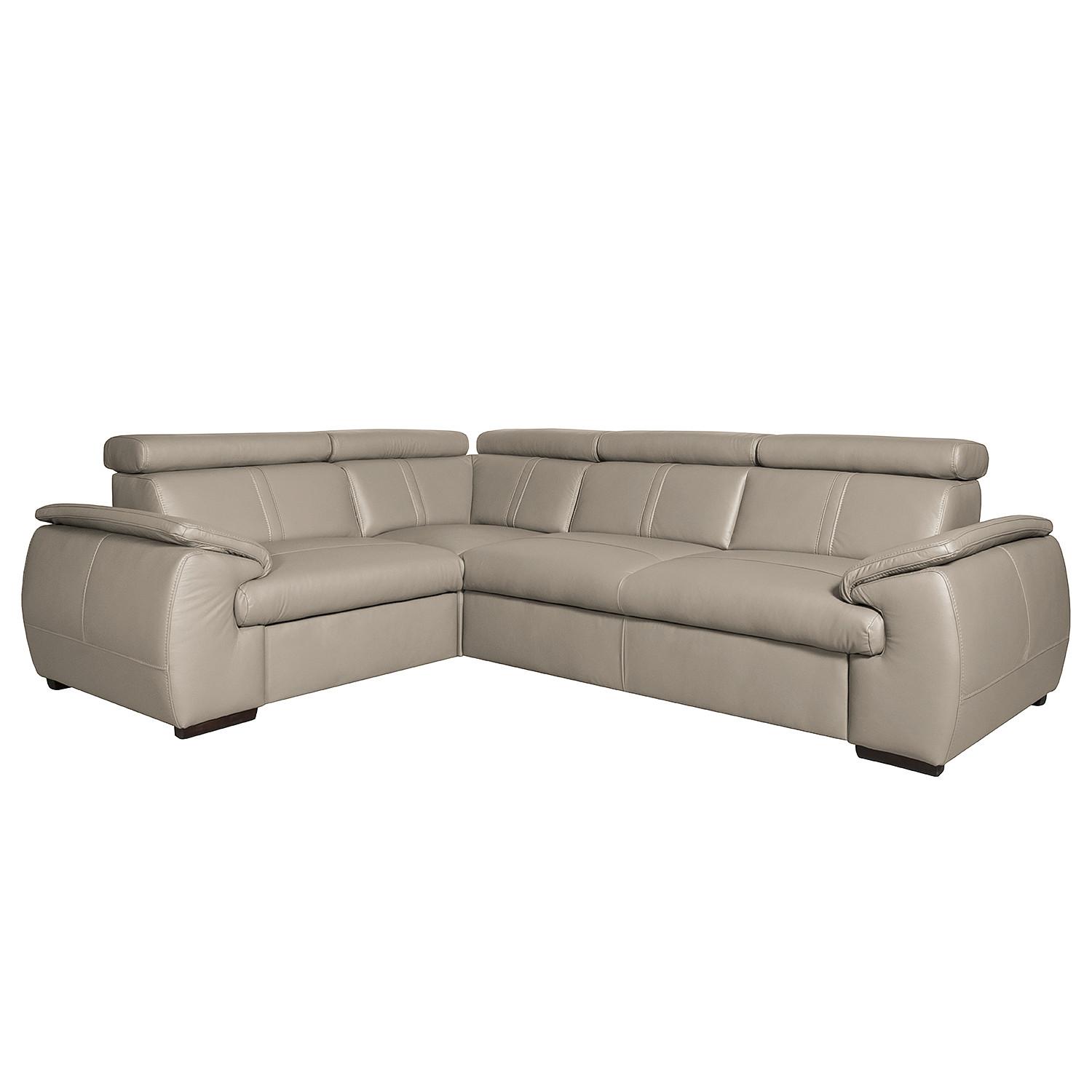 Ecksofa City Hellgrau S: 193x265 Cm - Wengefarben/Hellgrau, Design, Leder (193/265cm) - Livetastic