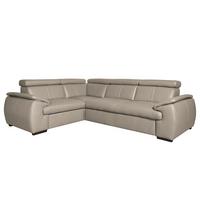 Ecksofa City Hellgrau S: 193x265 Cm - Wengefarben/Hellgrau, Design, Leder (193/265cm) - Livetastic
