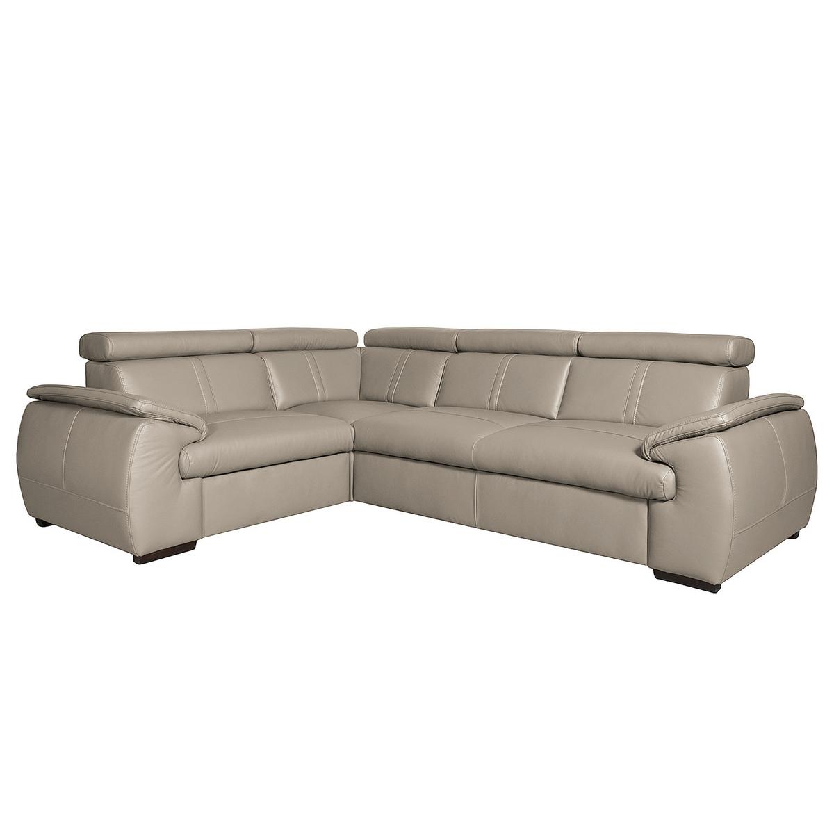 Ecksofa City Hellgrau S: 193x265 Cm - Wengefarben/Hellgrau, Design, Leder (193/265cm) - Livetastic
