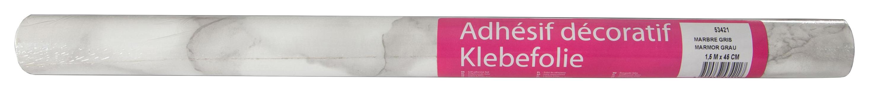 Klebefolie Marmoroptik Grau Basic-Line 45x150 cm - Grau, KONVENTIONELL, Kunststoff (45/150cm)