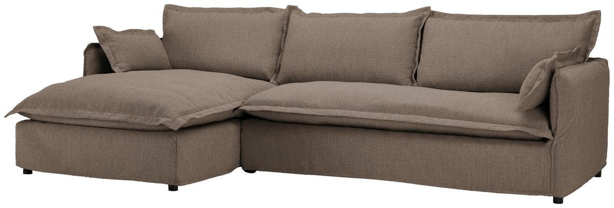 Ecksofa Toscana - Schwarz/Braun, Trend, Textil (165/295cm) - Livetastic