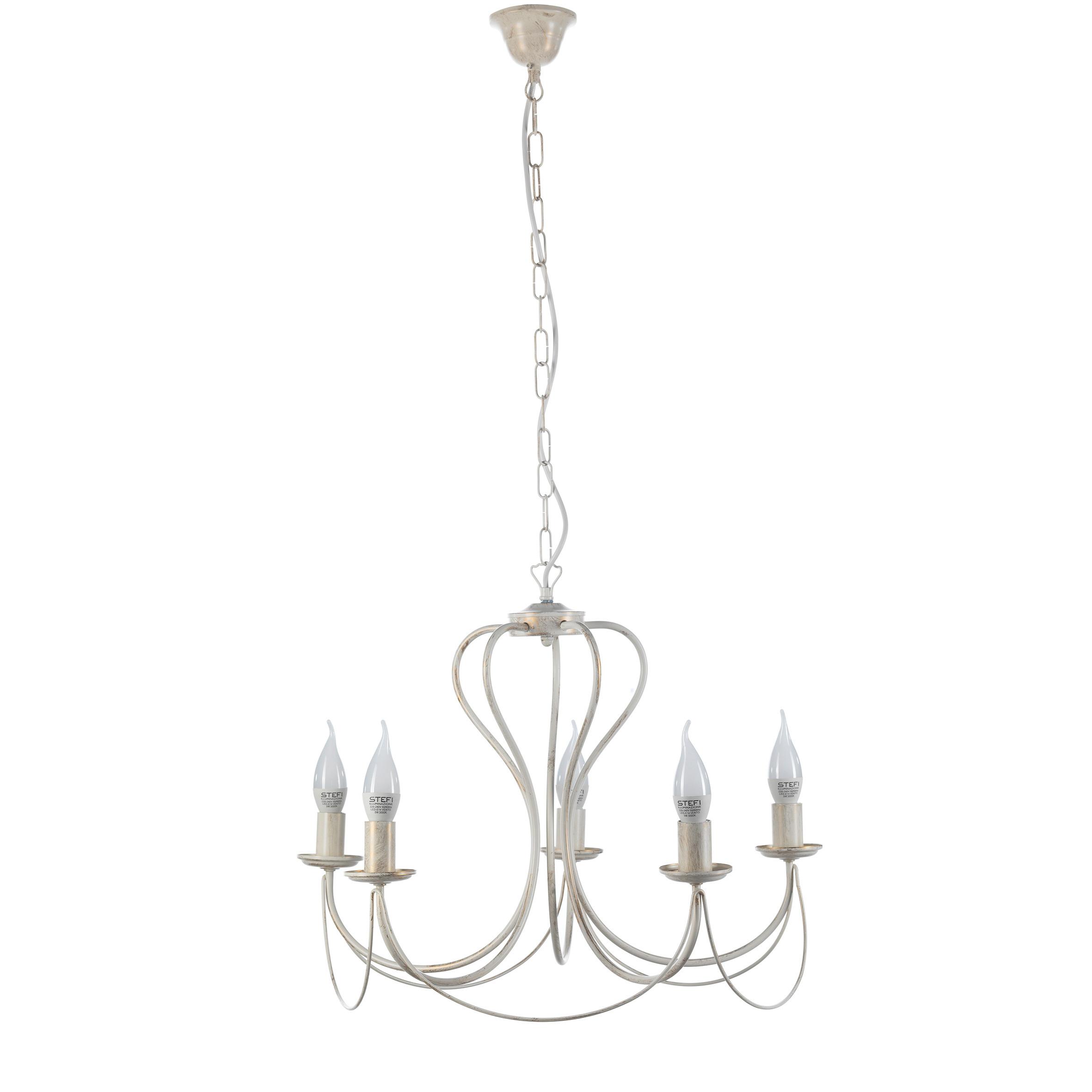 Kronleuchter 4236/5A - Weiß, KONVENTIONELL, Metall (55/55/105cm)