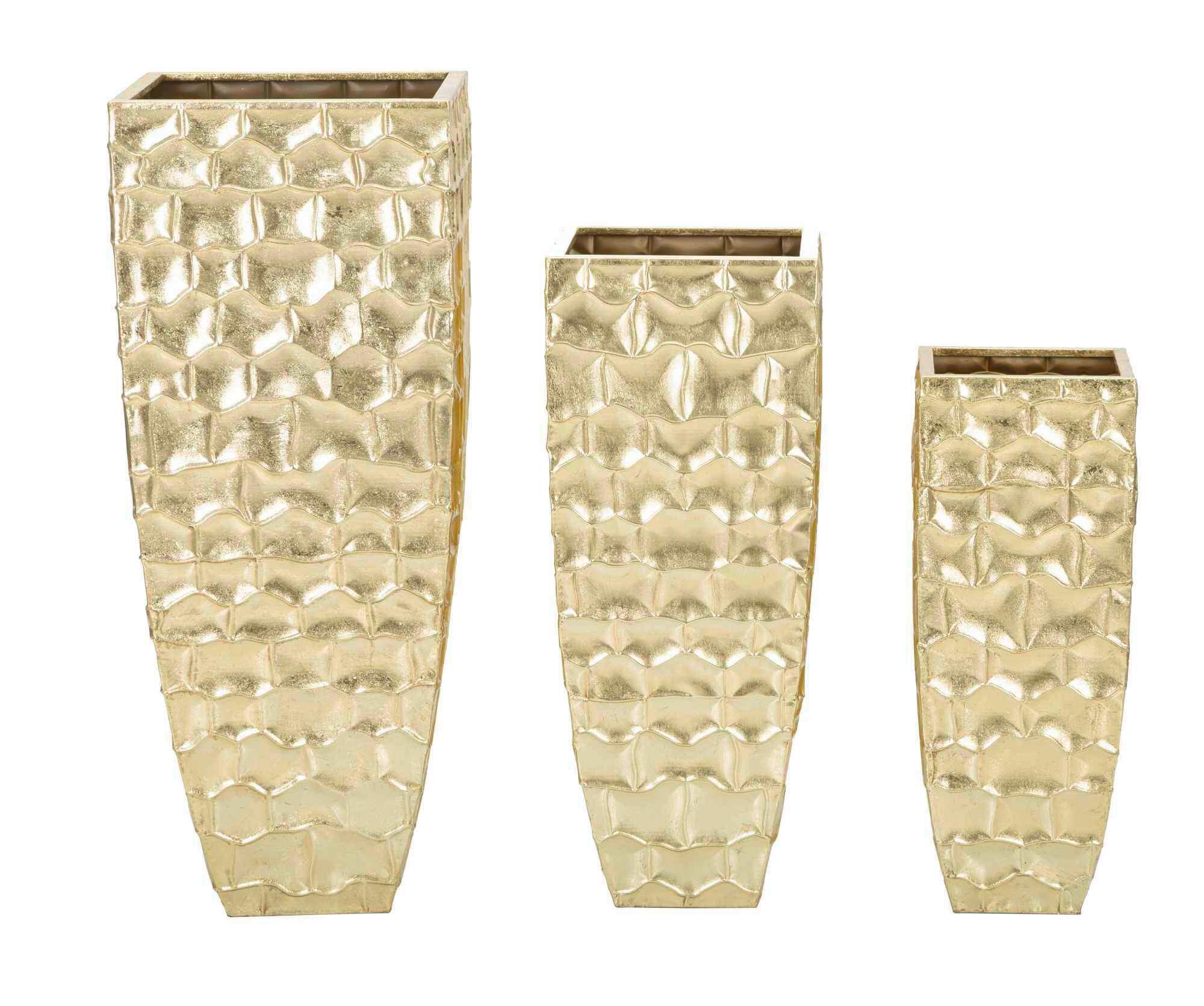 Vase Goldely Set 3 Goldfarben B: 38 cm - Goldfarben, Basics, Metall (38/94/38cm)