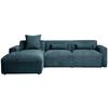 Ecksofa Pearl - Petrol/Schwarz, Design, Textil (196/303cm) - Livetastic