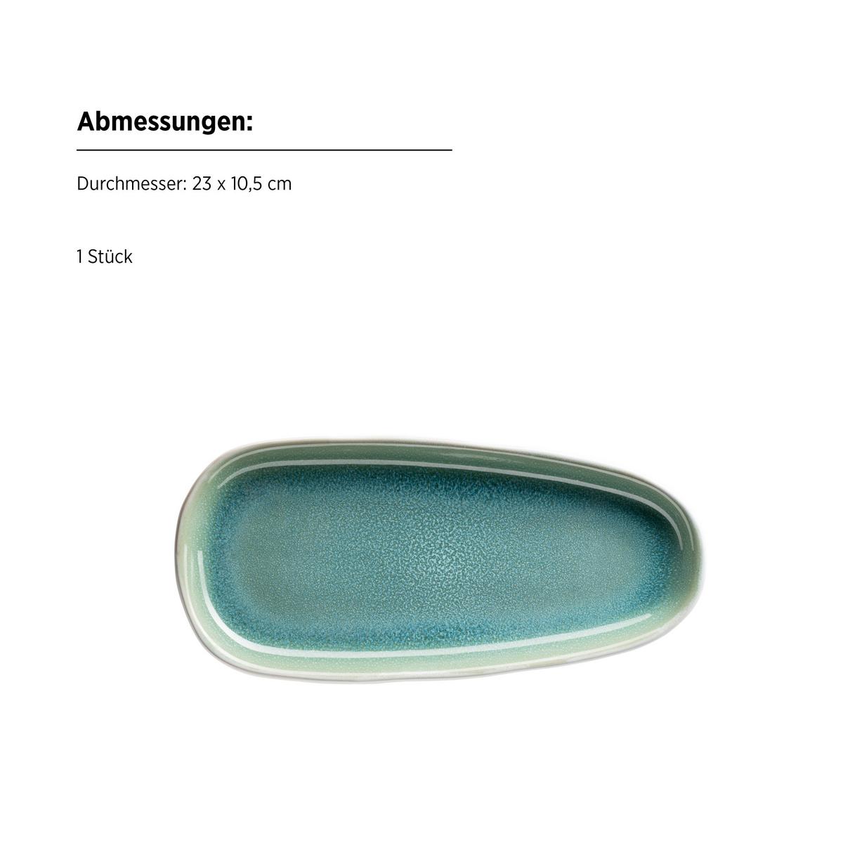 Servierplatten-Set Elea Steinzeug, Hellgrün, 3-teilig - Hellgrün, Basics, Keramik - Mäser