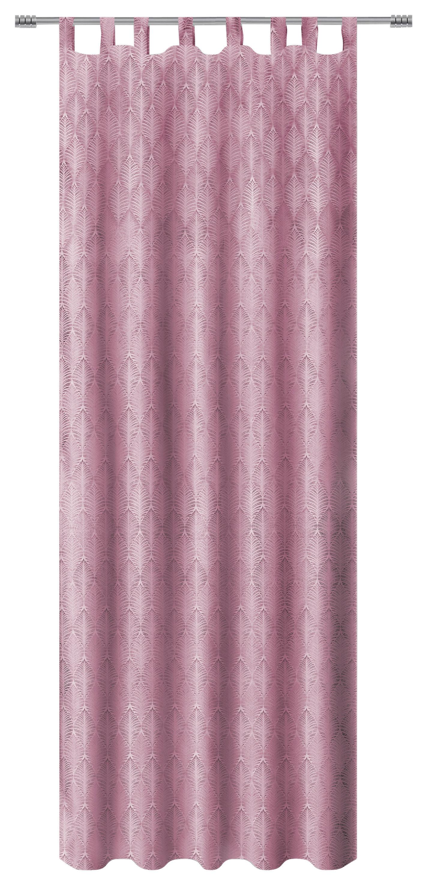 Vorhang mit Schlaufen und Band Naomi 140x255 cm Rosa - Rosa, MODERN, Textil (140/255cm) - Luca Bessoni