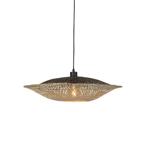 Hängeleuchte Kalimantan 1-Flammig - Hellbraun/Schwarz, Natur, Naturmaterialien (44/12cm) - Good & Mojo