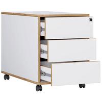 Container Salia Weiß, Honigeiche B: 42 Cm - Honigeiche/Schwarz, Design, Holzwerkstoff/Kunststoff (42/50/45cm) - MID.YOU