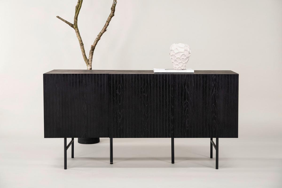 Sideboard Björkön - Schwarz, Design, Holzwerkstoff/Metall (150/75/42cm) - Livetastic