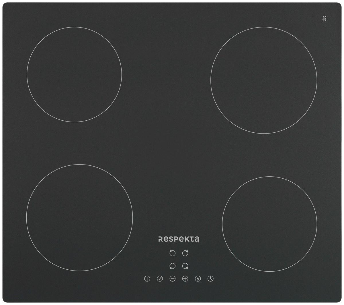 Induktionskochfeld Schwarz B: 59 cm - Schwarz, Basics, Glas (59/6/62cm) - Respekta