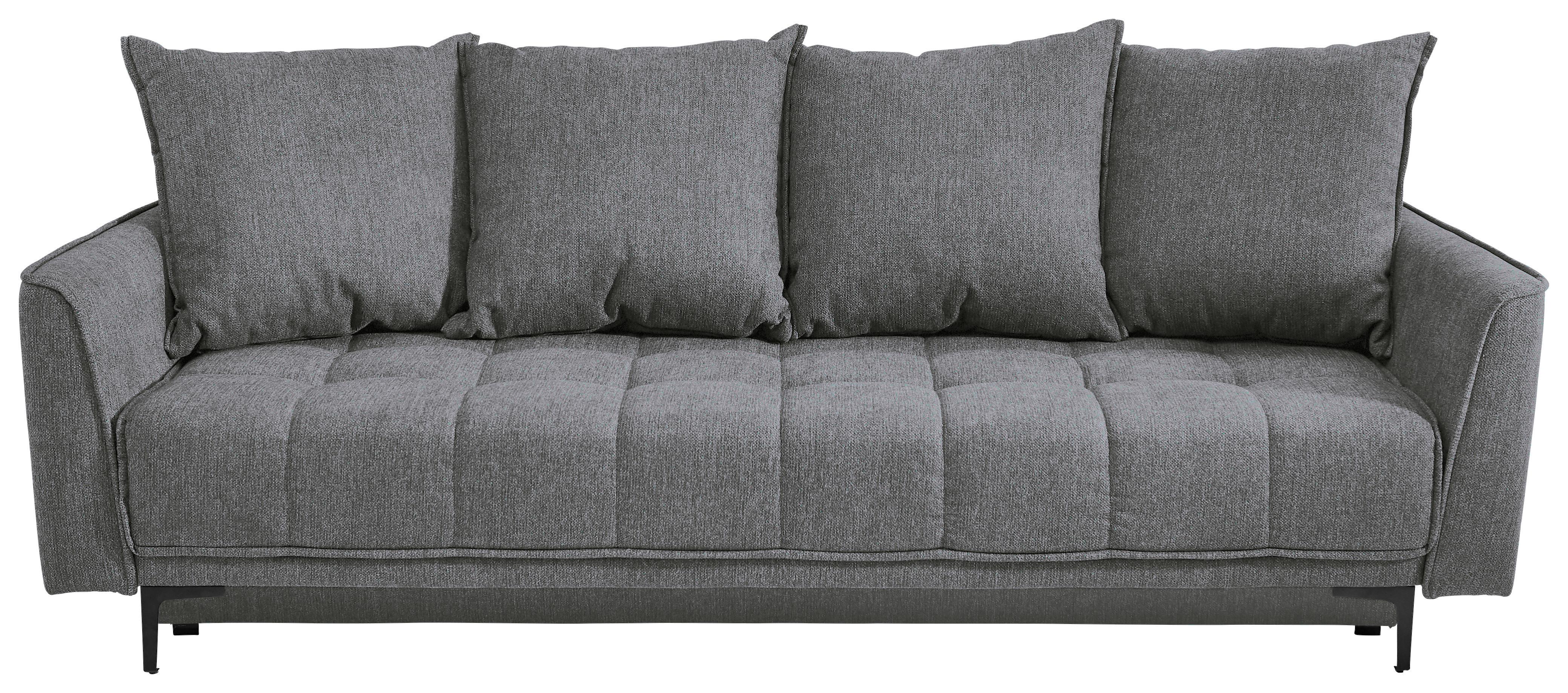 3-sitzer-sofa Mit Schlaffunktion Level B: 235 Cm - Schwarz/Grau, Design, Textil (235/70/108cm) - Livetastic